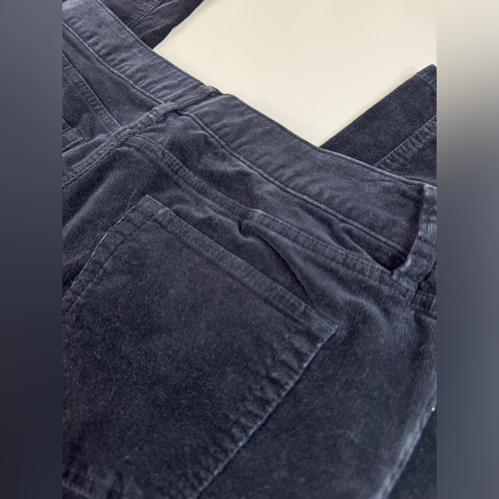 Corduroy Black Pull On Straight Leg Womens 16 Spooky Fall Witchy Comfort Stretch - Picture 13 of 13